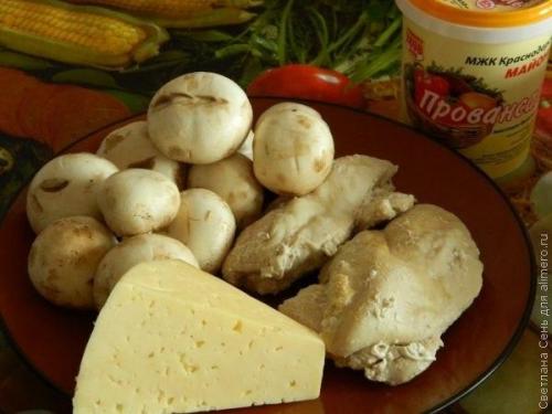 Грибной салат с курицей. 01 Грибной салат с курицей. 01