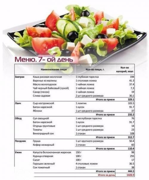 Дневная программа питания для похудения? 06