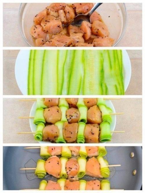 Куриные шашлычки с кабачками. 02