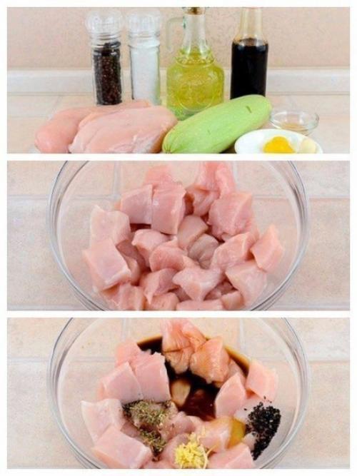 Куриные шашлычки с кабачками. 01
