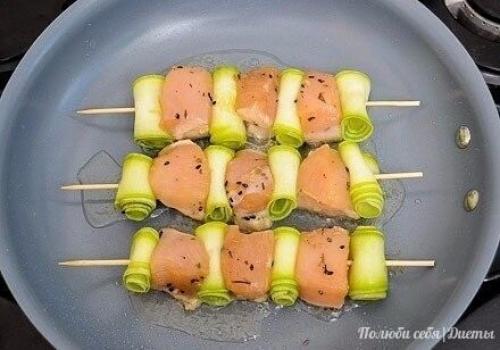 Куриные шашлычки с кабачками. 06