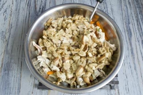 Грибной пирог с курицей и овощами. 02