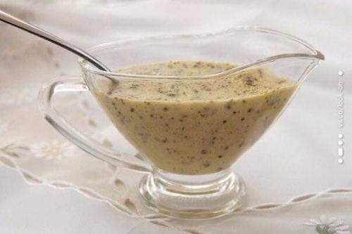 Замена майонезу.  1. желток + горчица + лимонный сок + соль, стевия + оливковое масло. 03