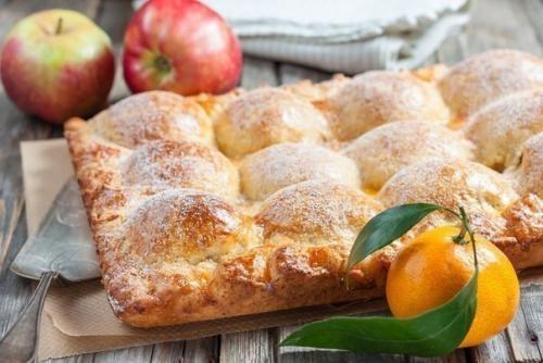 Пирог из творожного теста с яблоками. 06