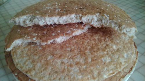 Лепешка дюкан - классика: 30 гр овсяных отрубей, 25 гр кефира 1%, 1 яйцо. 01