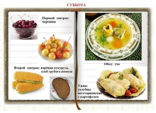 Меню раздельного питания на неделю? 05