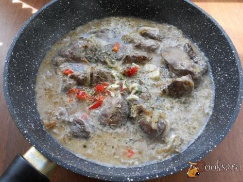 Куриная печень в кефирно - горчичном соусе. 03 Куриная печень в кефирно - горчичном соусе. 03