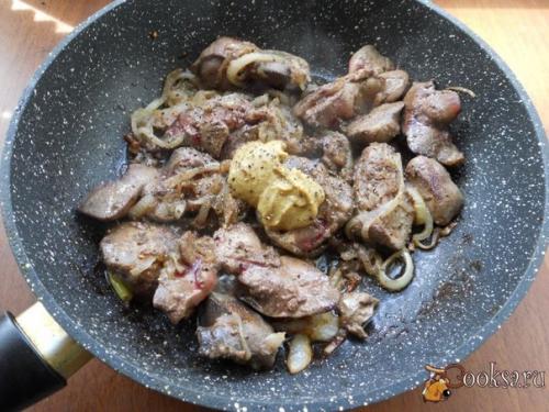 Куриная печень в кефирно - горчичном соусе. 02 Куриная печень в кефирно - горчичном соусе. 02