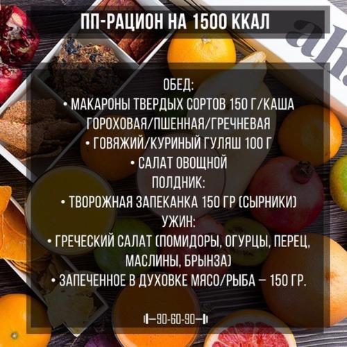 ПП- Рациoн на 1500 ккал. 03