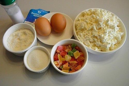 Творожная запеканка с цукатами. 01 Творожная запеканка с цукатами. 01