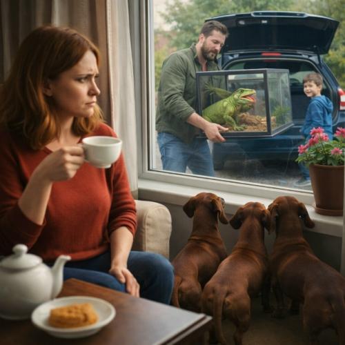 Аня спокойно пила чай, пока муж и сын ходили покупать хомяка.  