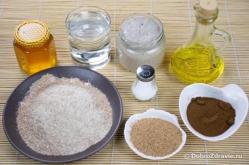 Хлеб с отрубями на закваске. Чёрный цельнозерновой хлеб с солодом и отрубями на закваске