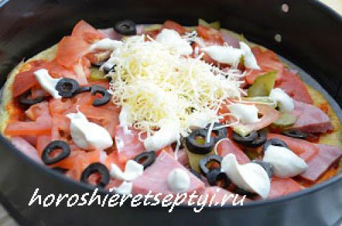 Кабачковая пицца по Дюкану. Ингредиенты: