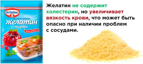 Желатин при атеросклерозе. Можно ли есть холодец и продукты с желатином при повышенном холестерине?
