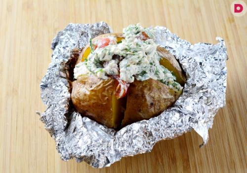 Рецепт пп-картошки. РЕЦЕПТ ПЕЧЕНОГО КАРТОФЕЛЯ С ТВОРОГОМ И ПОМИДОРАМИ ЧЕРРИ