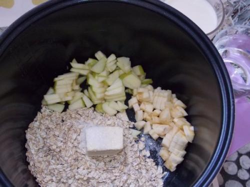 Овсяная каша с бананом и яблоком в мультиварке. Фруктовая овсянка в мультиварке