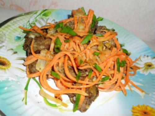 Салат из печени с морковью по корейски. Салат из печени по-корейски: 5 самых удачных рецептов