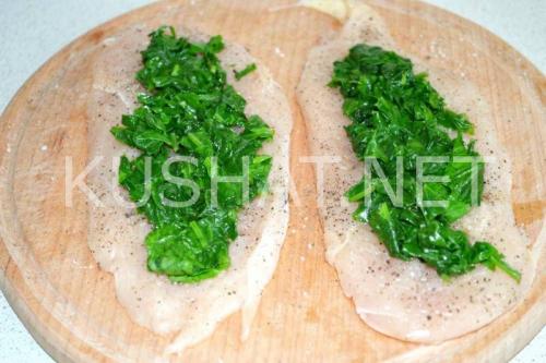 Куриные рулетики со шпинатом. Куриный рулет с сыром и шпинатом. Пошаговый рецепт с фото