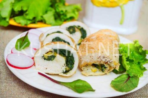 Куриные рулетики со шпинатом. Куриный рулет с сыром и шпинатом. Пошаговый рецепт с фото