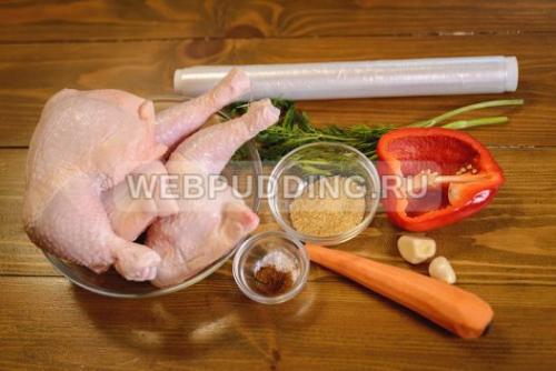 Домашняя куриная колбаса в пищевой пленке. Ингредиенты