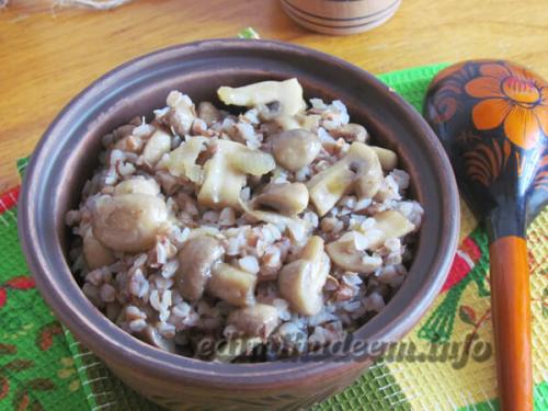 Рецепты гречки с грибами для похудения. Гречневая каша с шампиньонами