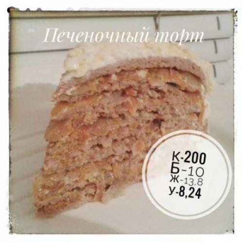 Печеночный торт с крахмалом. Печеночный торт. (Куриная печень, кукурузный крахмал)