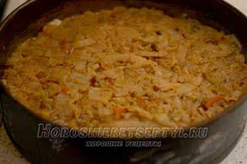 Капустный пирог из рисовой муки. Пирог из рисовой муки