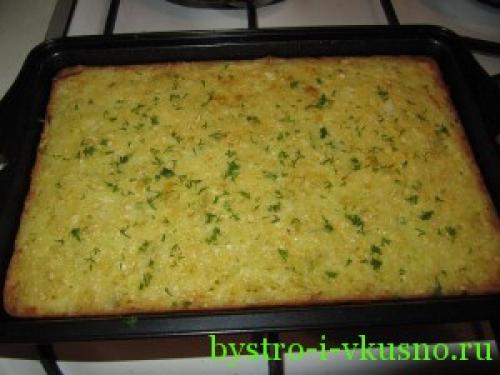 Диетический заливной капустный пирог без муки.