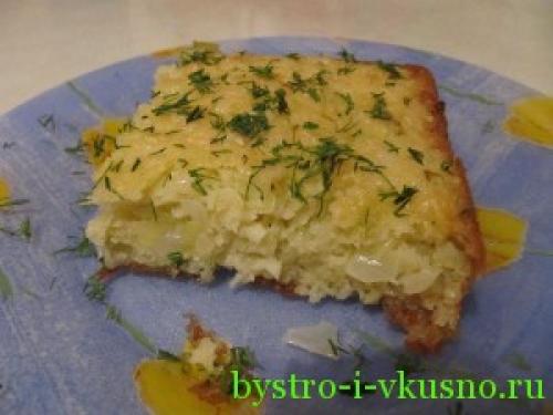 Диетический заливной капустный пирог без муки.