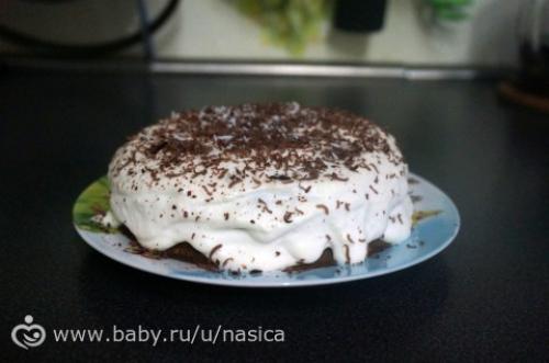 ПП-шоколадный торт с творожным кремом. Рецепт