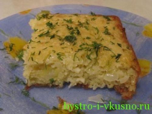 Диетический заливной капустный пирог без муки. 