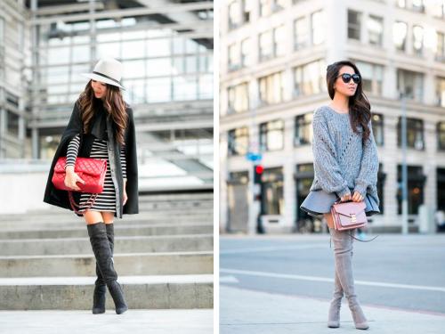 Замшевые ботфорты на каблуке с чем носить. Модные модели 10