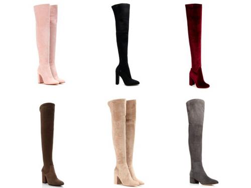 Замшевые ботфорты на каблуке с чем носить. Модные модели 05