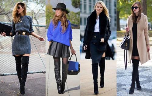 Замшевые ботфорты на каблуке с чем носить. Модные модели 20