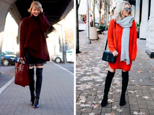 Замшевые ботфорты на каблуке с чем носить. Модные модели 15