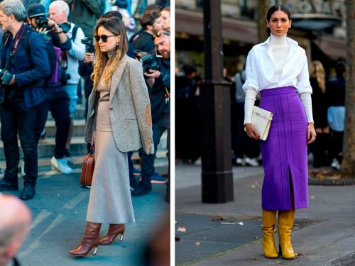 Замшевые ботфорты на каблуке с чем носить. Модные модели 13