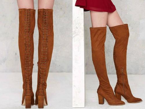 Замшевые ботфорты на каблуке с чем носить. Модные модели 03