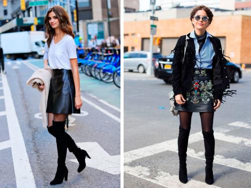 Замшевые ботфорты на каблуке с чем носить. Модные модели 09