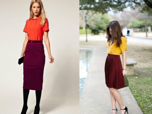 С чем сочетается бордовый цвет в одежде. Комбинируем и сочетаем с другими цветами 07
