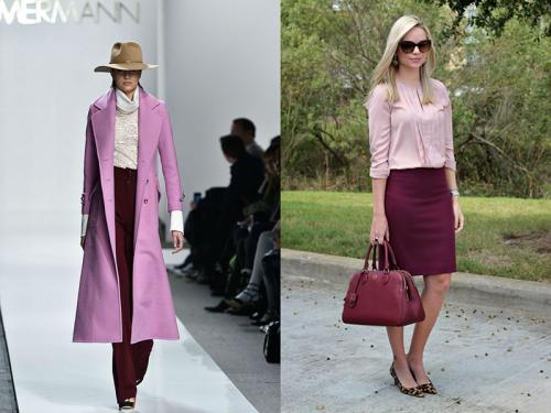 С чем сочетается бордовый цвет в одежде. Комбинируем и сочетаем с другими цветами 04