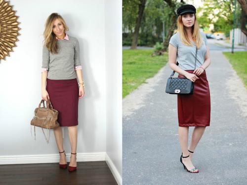 С чем сочетается бордовый цвет в одежде. Комбинируем и сочетаем с другими цветами 02