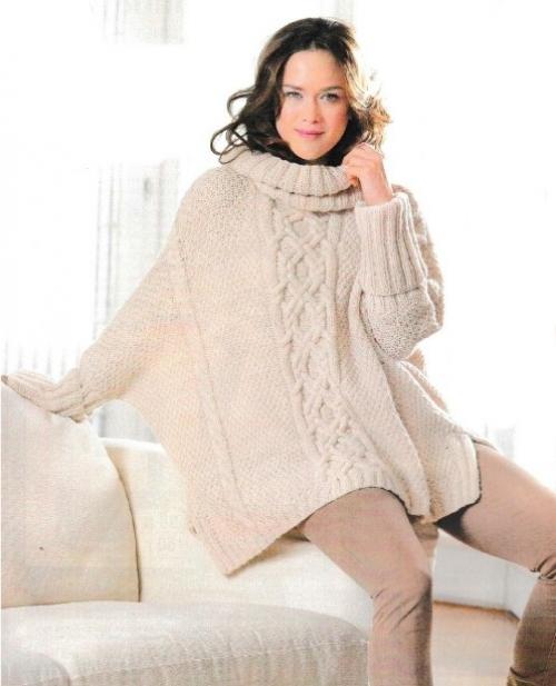 Свитер крупной вязки спицами схема женский. Рубрика: 13