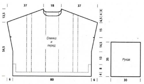 Свитер крупной вязки спицами схема женский. Рубрика: 16