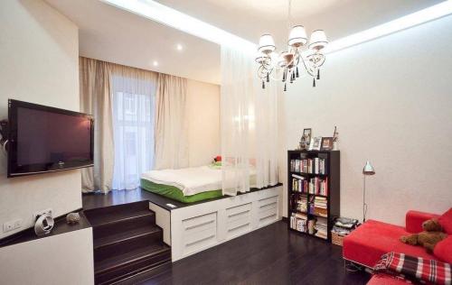 Зонирование однокомнатной квартиры на спальню и детскую. Зонирование