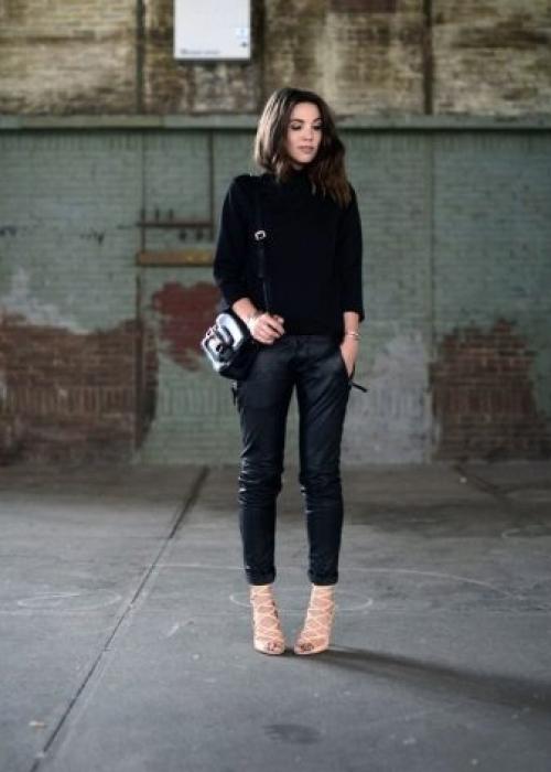 Черная юбка и черная водолазка. С чем носить? 04