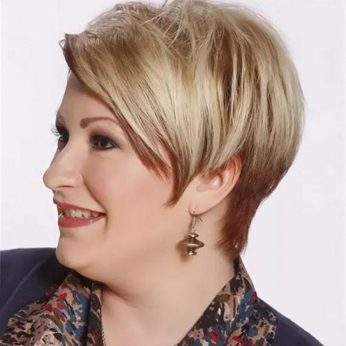 Правила подбора стрижек для полного лица. Короткие 05