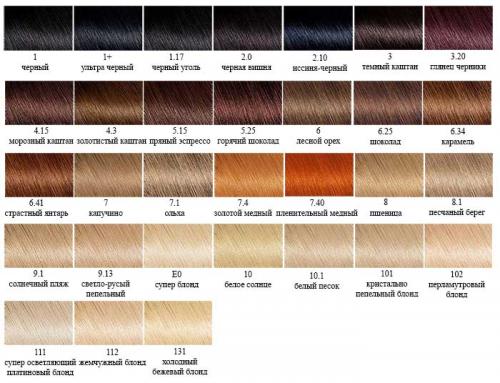 Garnier Color Shin. 56 цвет терракотовый. Фото палитры цветов 14