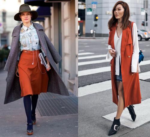 Цвет шарфа к терракотовому пальто. 05