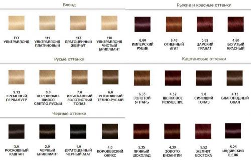 Garnier Color Shin. 56 цвет терракотовый. Фото палитры цветов 01