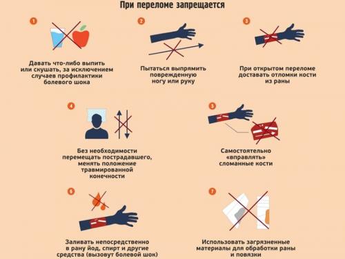 Питание при переломе ноги и других повреждениях. Первая помощь при переломах